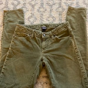 Patagonia light olive green corduroy pants size 26 stretch